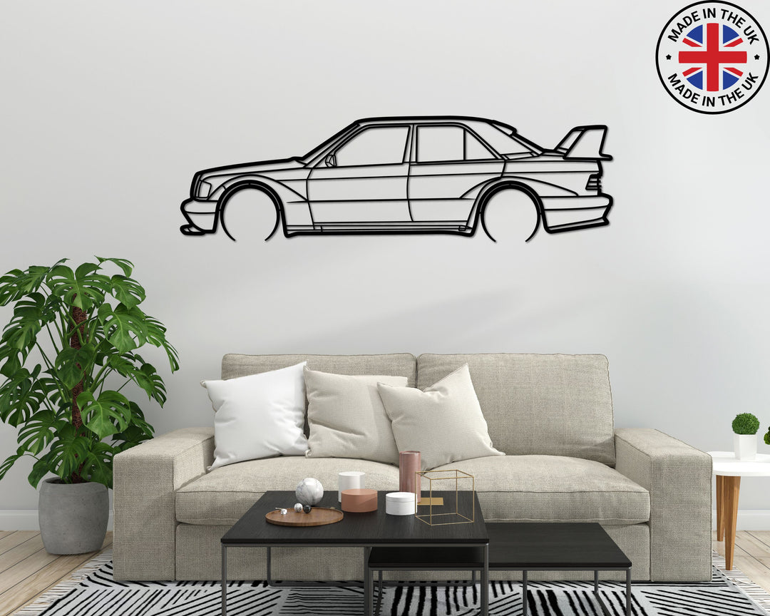 Mercedes 190 E Metal car silhouette wall art, Buy, Order, Car wall art uk, above couch