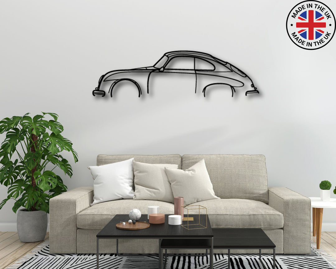 PORSCHE 356 COUPE Metal car silhouette wall art, Buy, Order, Car wall art uk, ABOVE SOFA