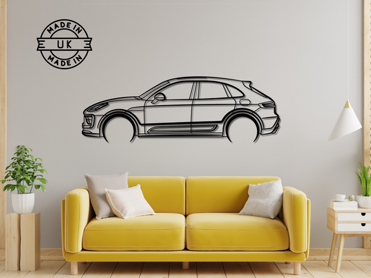 Macan GTS, Detailed Silhouette Metal Wall Art