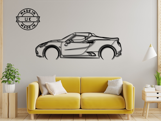 4C Spider hardtop, Detailed Silhouette Metal Wall Art