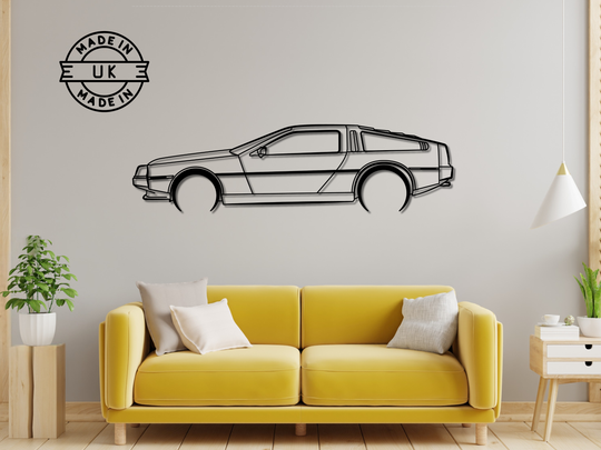 Delorean, Detailed Silhouette Metal Wall Art