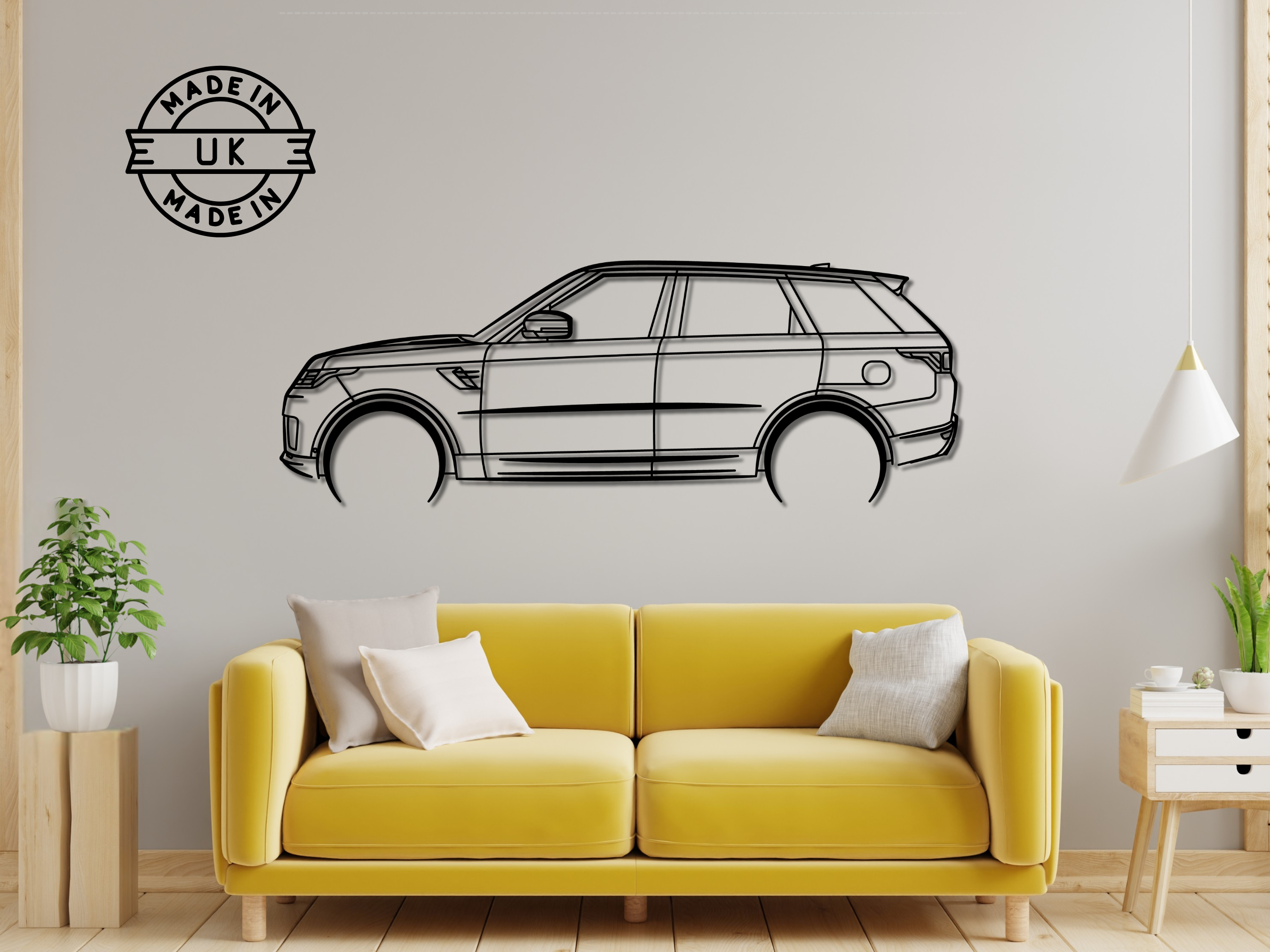Range Rover Sport 2018-2022 - L494, Detailed Silhouette Metal Wall Art ...
