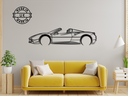 488 Spider, Detailed Silhouette Metal Wall Art