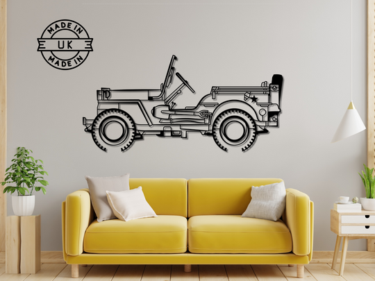 Willys MB, Detailed Silhouette Metal Wall Art