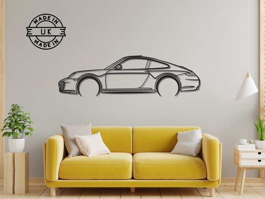 Carrera 4 ( 997 ), Detailed Silhouette Metal Wall Art