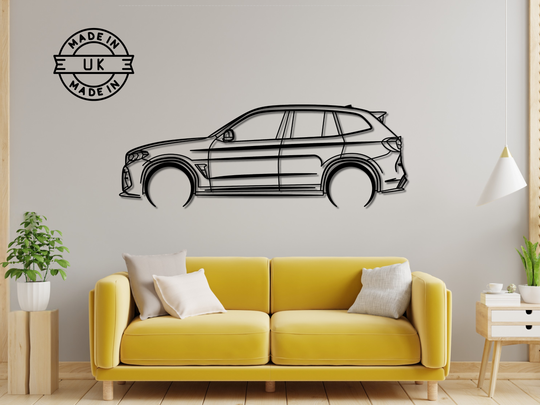 Modified X3 M Competition 2018, Detailed Silhouette Metal Wall Art