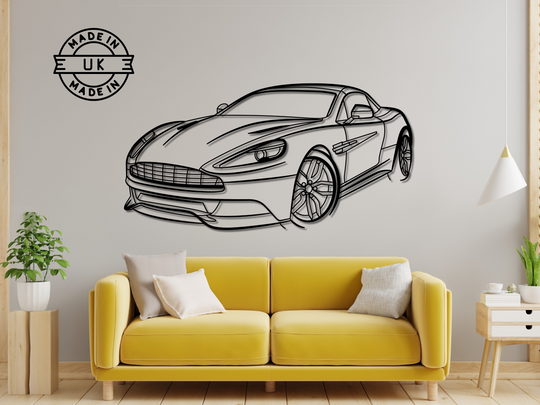 Vanquish Convertible 2015, Detailed Silhouette Metal Wall Art