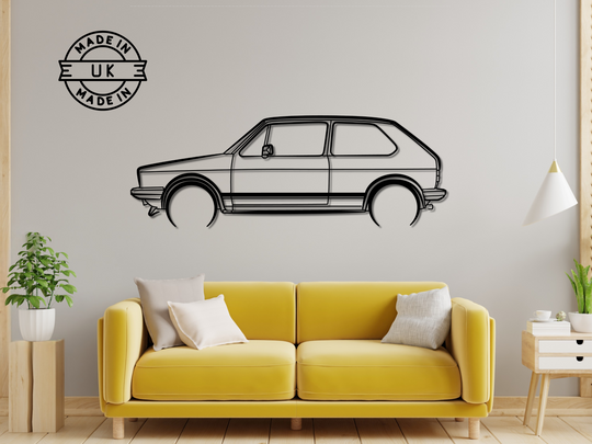 Golf MK1 GTI, Detailed Silhouette Metal Wall Art