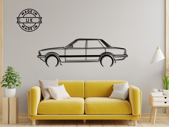 MK5 Cortina, Detailed Silhouette Metal Wall Art