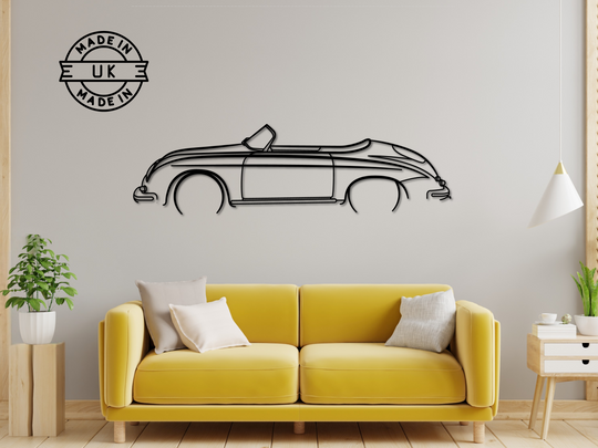 356 Speedster, Detailed Silhouette Metal Wall Art