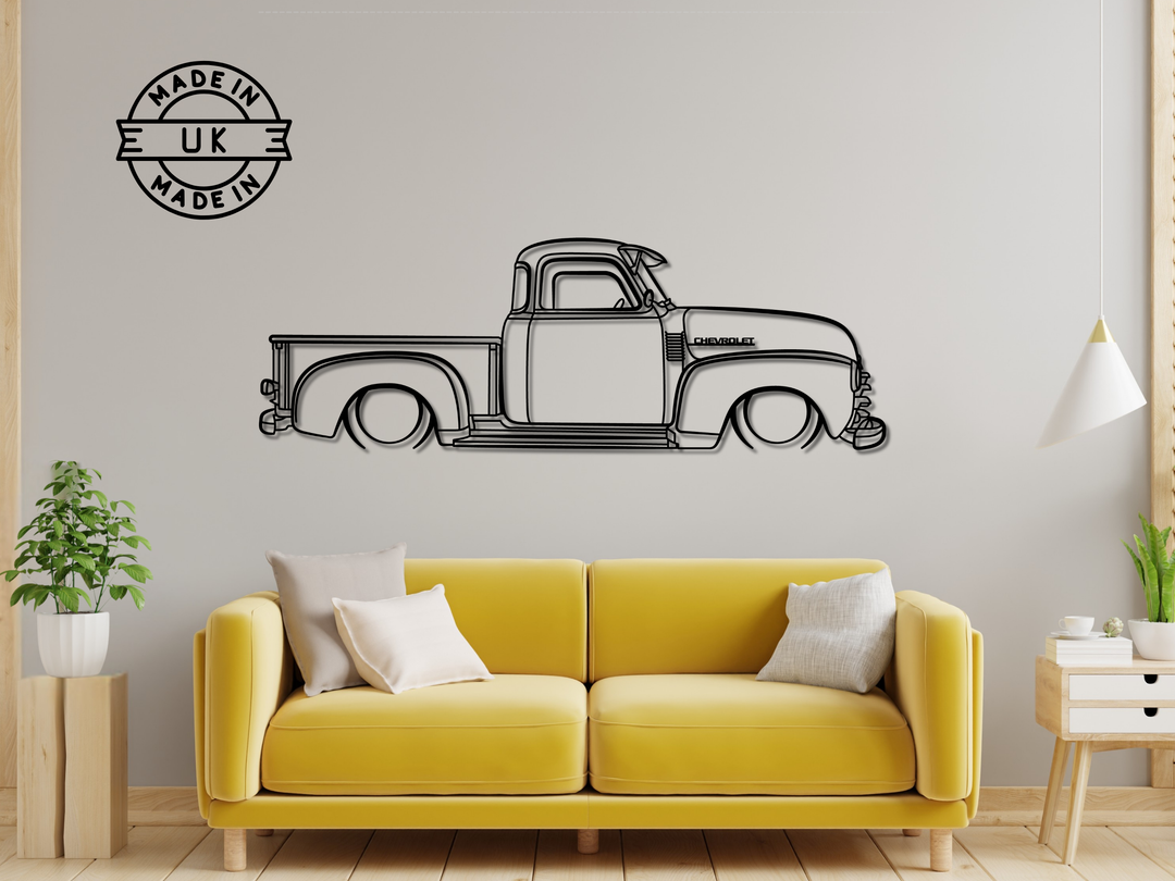 1947 Chevy Series 3100 - Custom, Detailed Silhouette Metal Wall Art