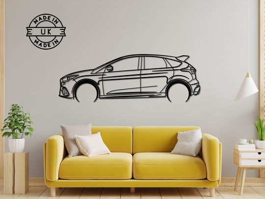 Focus RS MK3 , Detailed Silhouette Metal Wall Art