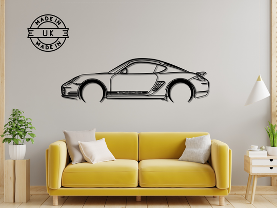 718 Cayman R , Detailed Silhouette Metal Wall Art