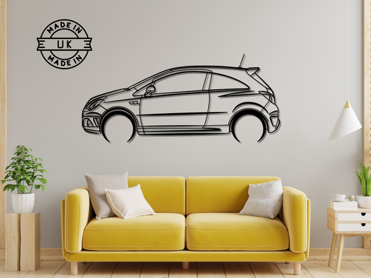 Corsa VXR, Detailed Silhouette Metal Wall Art