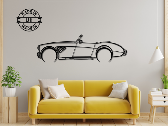 Healey 3000 MK3 ( BJ8), Detailed Silhouette Metal Wall Art