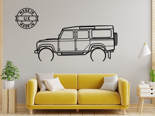 Defender 110 Station Wagon, Detailed Silhouette Metal Wall Art
