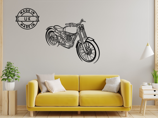 Ariel HT5 Trialsbike, Detailed Silhouette Metal Wall Art