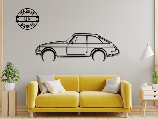MGB GT 74-80, Detailed Silhouette Metal Wall Art