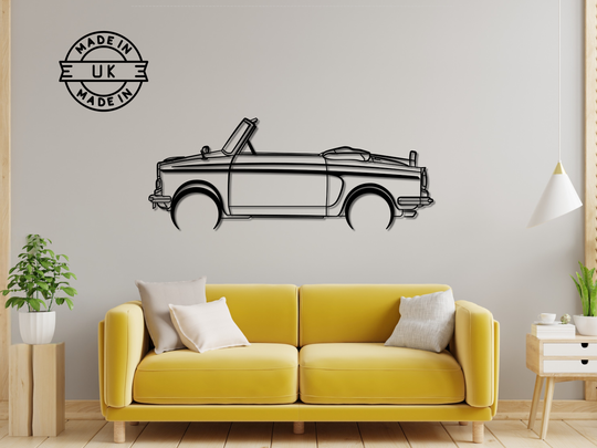 Bianchina cabriolet, Detailed Silhouette Metal Wall Art