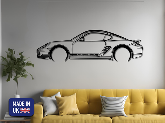 718 Cayman R , Detailed Silhouette Metal Wall Art