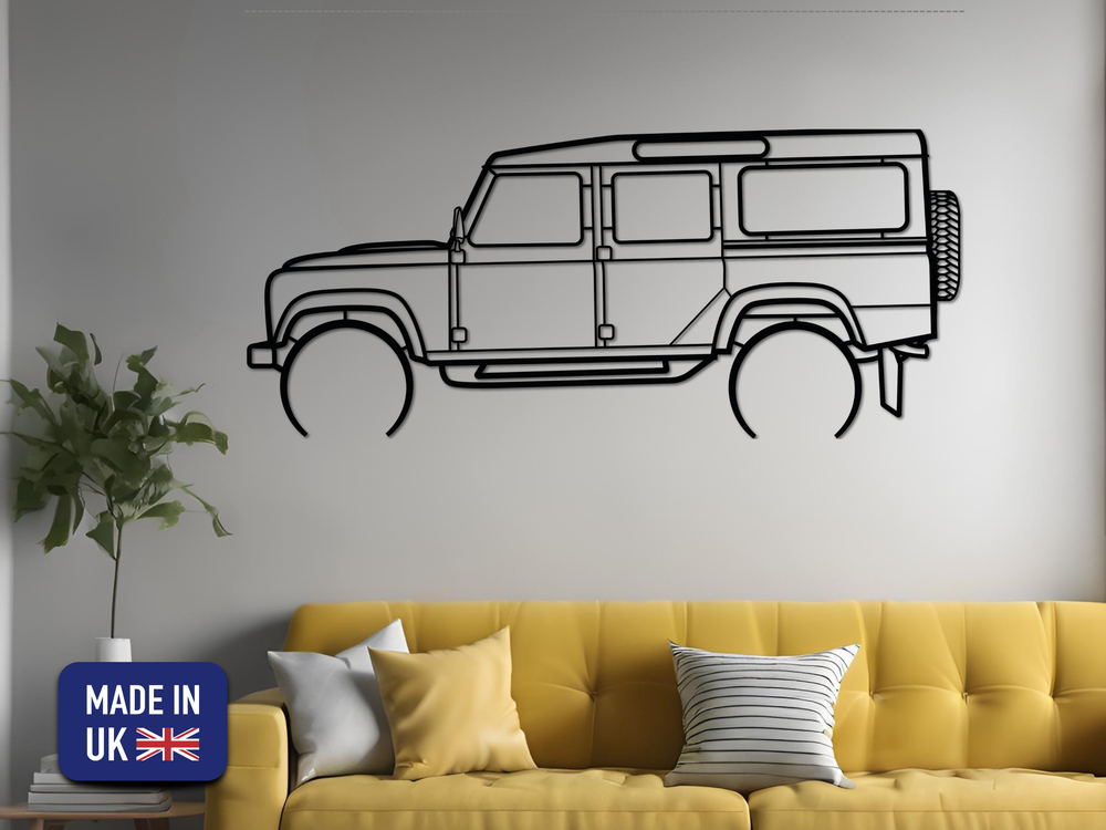 Defender 110 Station Wagon, Detailed Silhouette Metal Wall Art