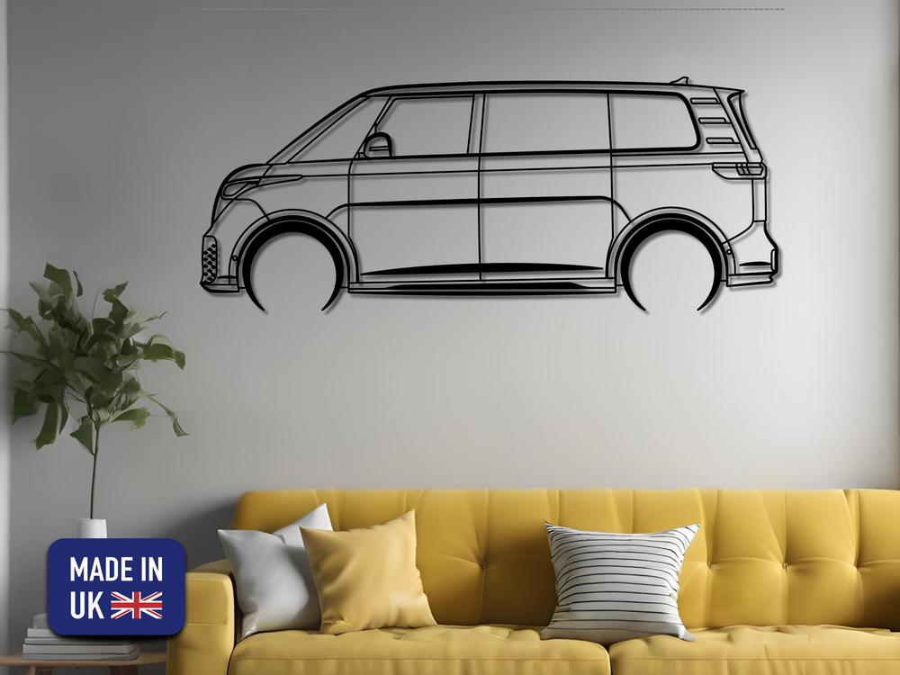 ID.Buzz Electric Microbus, Detailed Silhouette Metal Wall Art