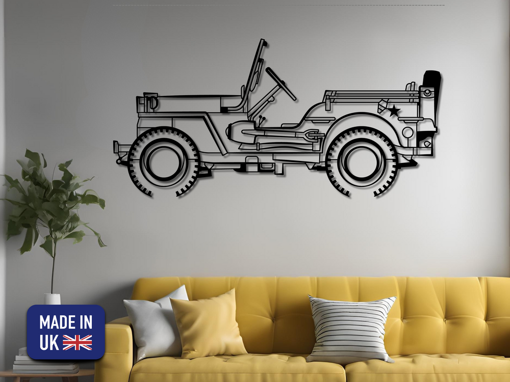 Willys MB, Detailed Silhouette Metal Wall Art