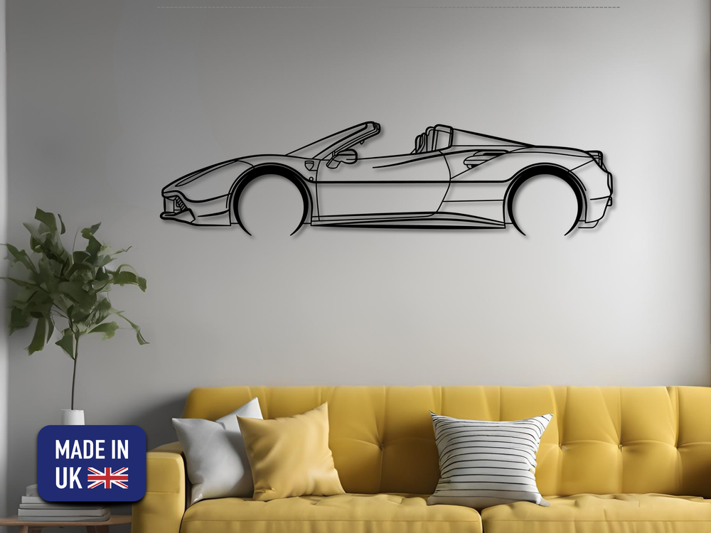 488 Spider, Detailed Silhouette Metal Wall Art