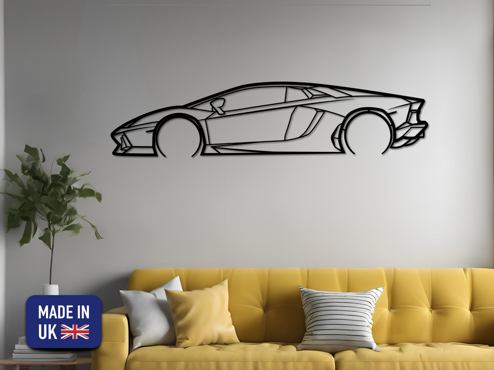 Aventador, Detailed Silhouette Metal Wall Art