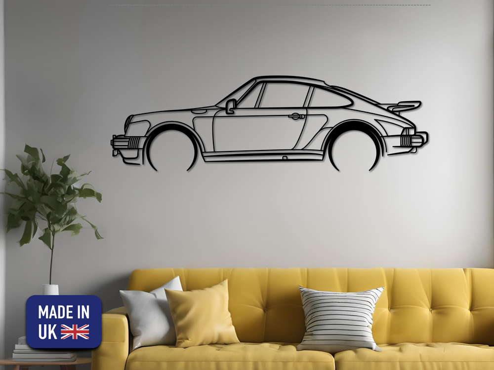 911 Turbo (930), Detailed Silhouette Metal Wall Art