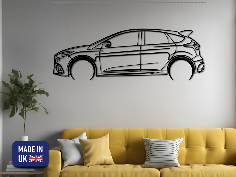 Focus RS MK3 , Detailed Silhouette Metal Wall Art