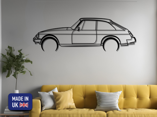 MGB GT 74-80, Detailed Silhouette Metal Wall Art