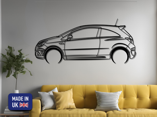 Corsa VXR, Detailed Silhouette Metal Wall Art