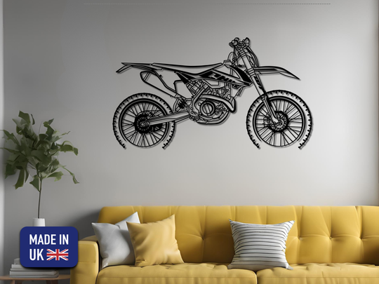 KTM EXC 450 F 2019, Detailed Silhouette Metal Wall Art