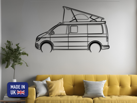 T6.1 Transporter Campervan, Detailed Silhouette Metal Wall Art