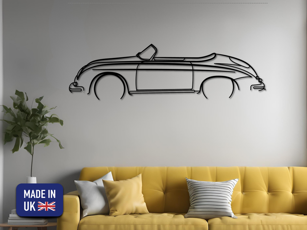 356 Speedster, Detailed Silhouette Metal Wall Art
