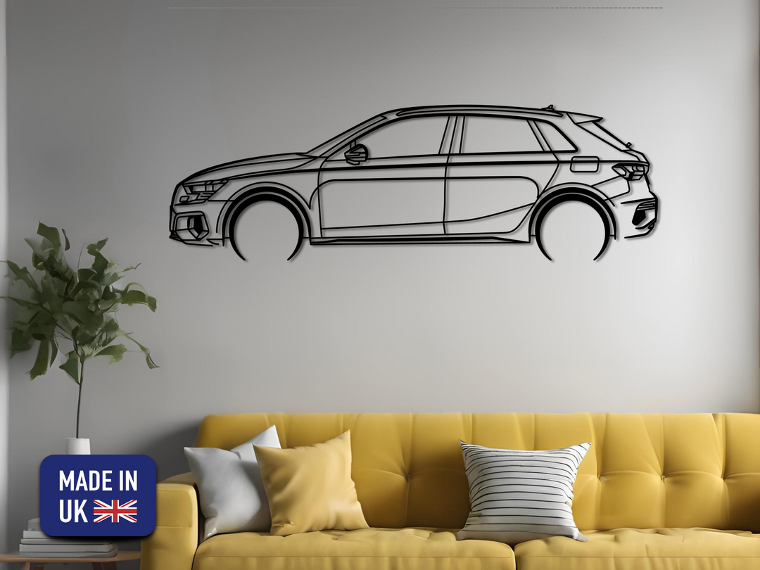 A3 8Y 2020 S-Line, Detailed Silhouette Metal Wall Art
