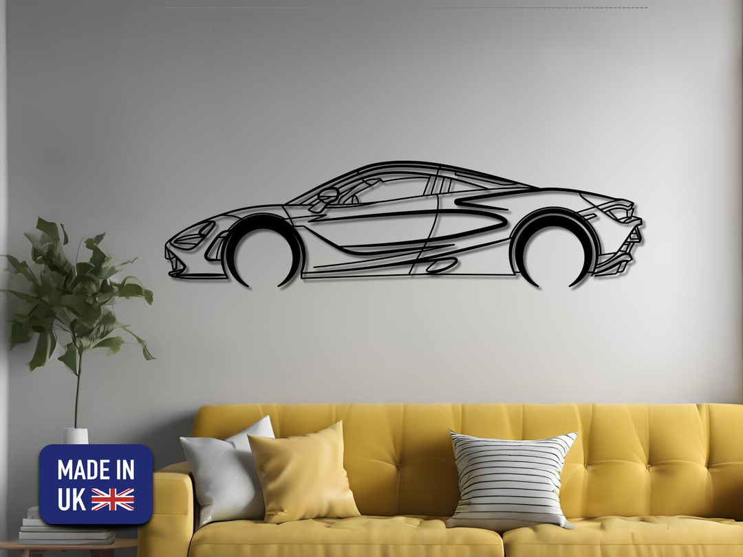 720S, Detailed Silhouette Metal Wall Art