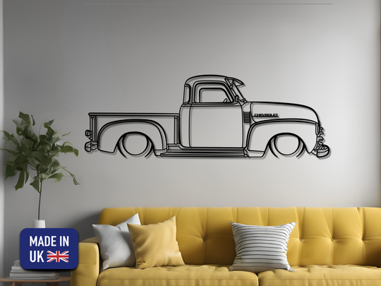 1947 Chevy Series 3100 - Custom, Detailed Silhouette Metal Wall Art