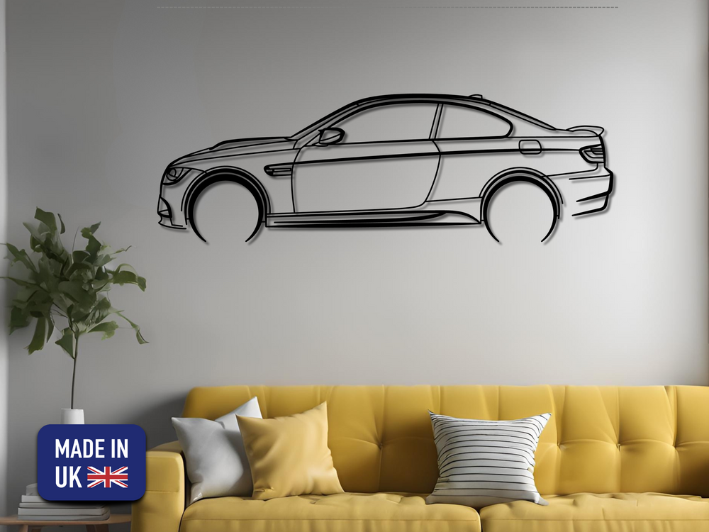 E92 M3, Detailed Silhouette Metal Wall Art