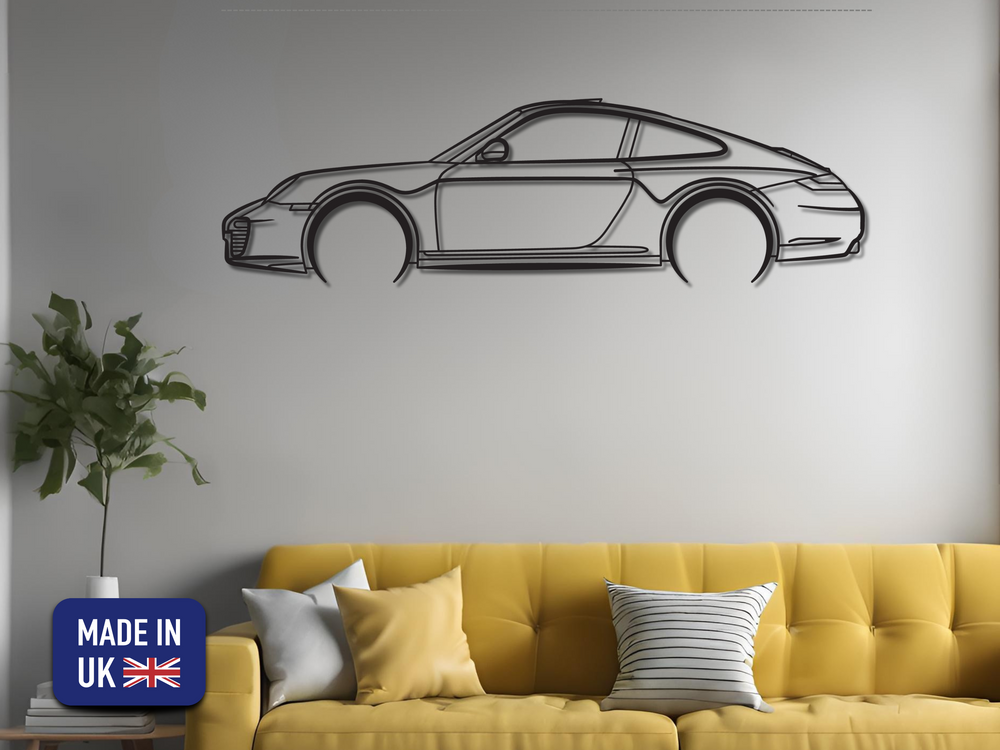 Carrera 4 ( 997 ), Detailed Silhouette Metal Wall Art