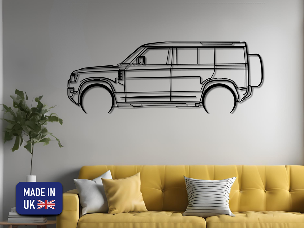 Defender 110 2022-2025 L663, Detailed Silhouette Metal Wall Art