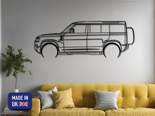 Defender 110 2022-2025 L663, Detailed Silhouette Metal Wall Art