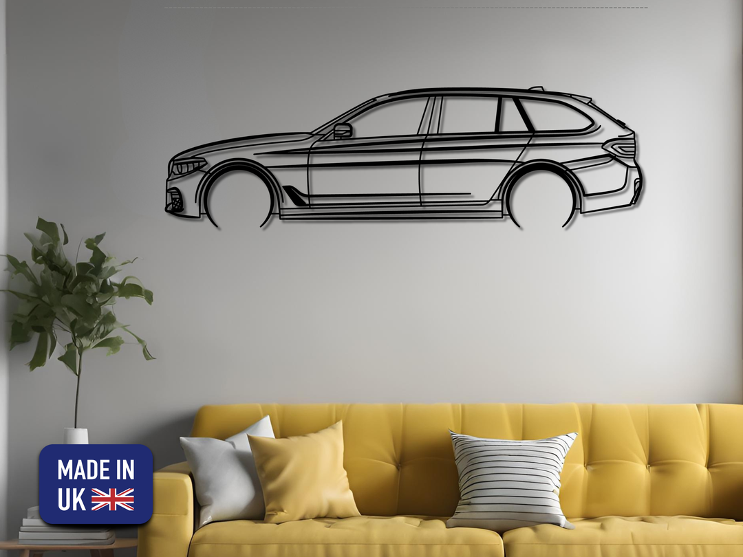 G31 5 Series Touring, Detailed Silhouette Metal Wall Art