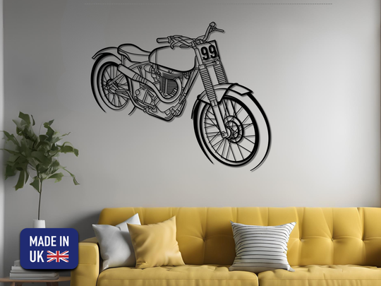 Ariel HT5 Trialsbike, Detailed Silhouette Metal Wall Art
