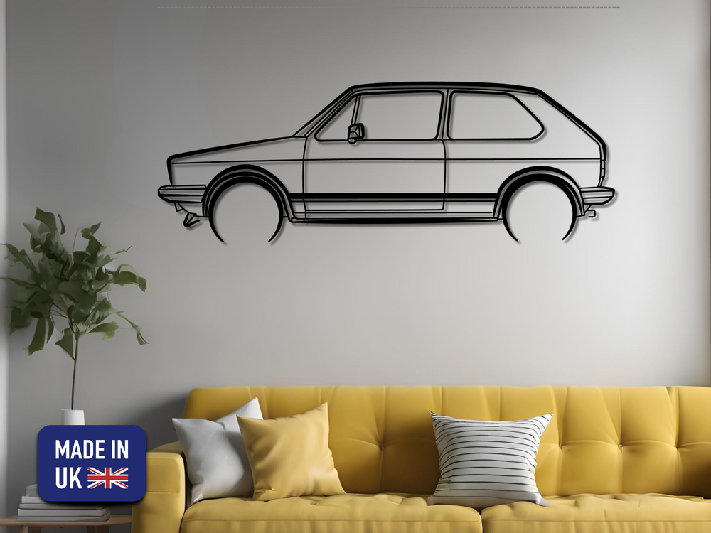 Golf MK1 GTI, Detailed Silhouette Metal Wall Art