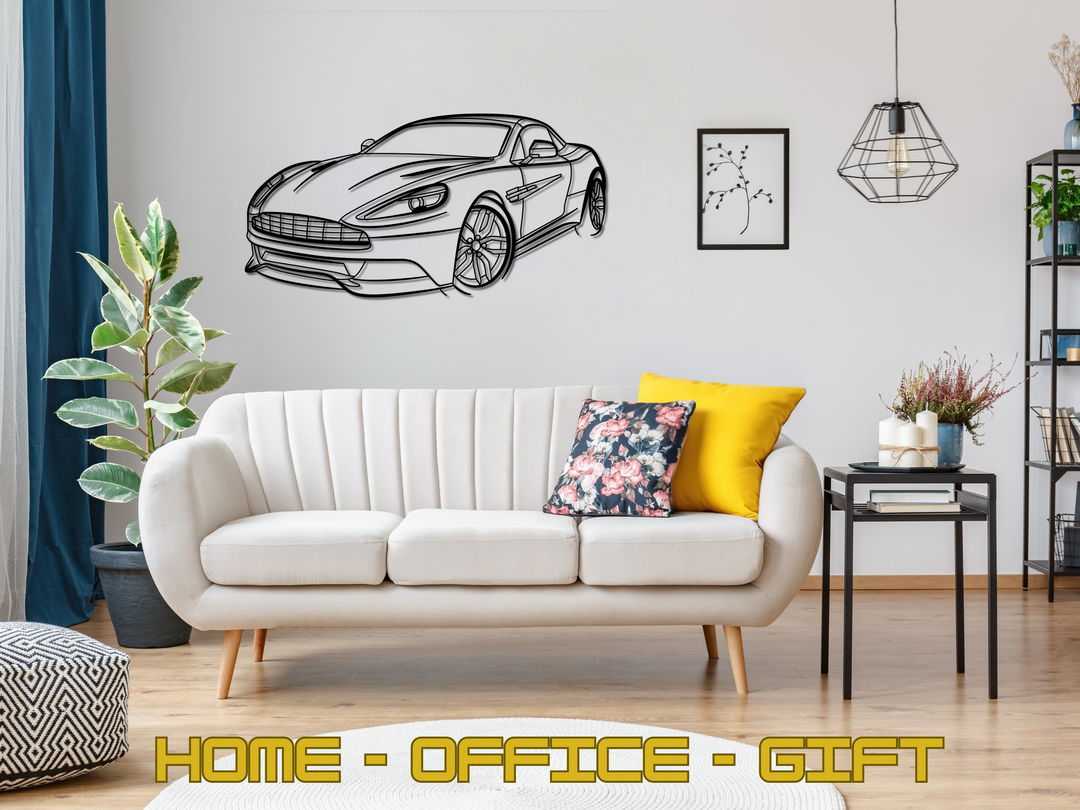 Vanquish Convertible 2015, Detailed Silhouette Metal Wall Art