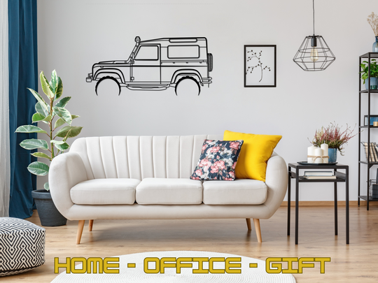 90 Defender, Detailed Silhouette Metal Wall Art