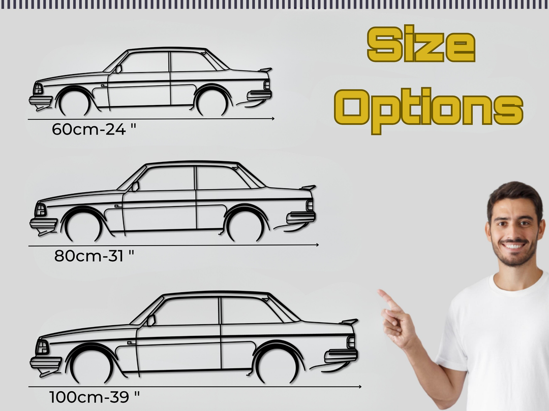 242 L Turbo, Detailed Silhouette Metal Wall Art