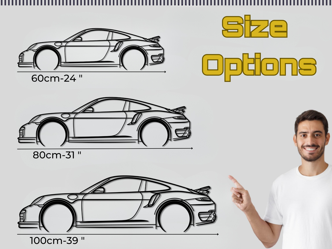 911 (991.1) Turbo S, Detailed Silhouette Metal Wall Art